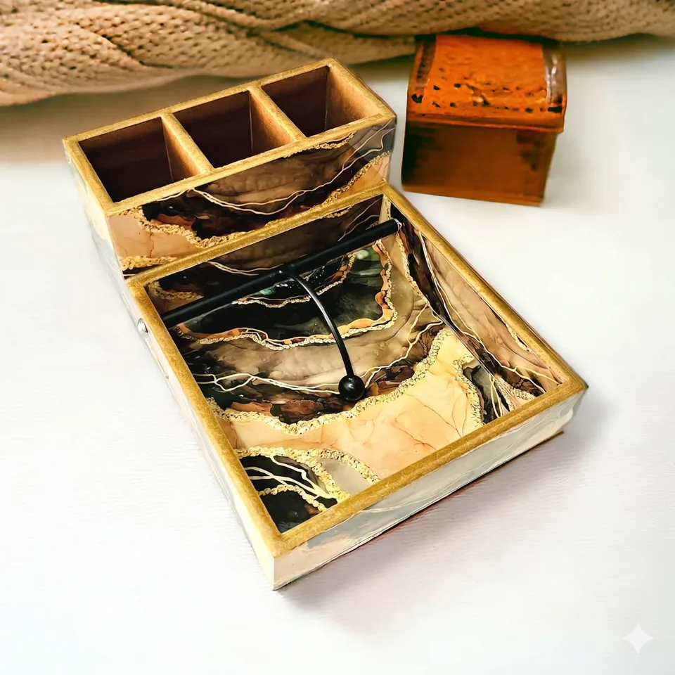 Cutlery & Napkin Holder - Marble
