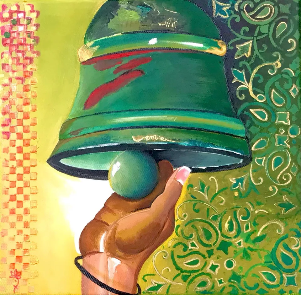 Green Bell - 10 x 10 in