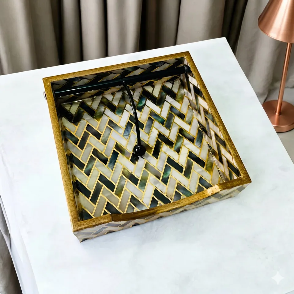 Napkin Holder - Black Zig Zag