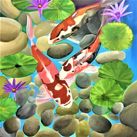 Koi Fish Art Coaster