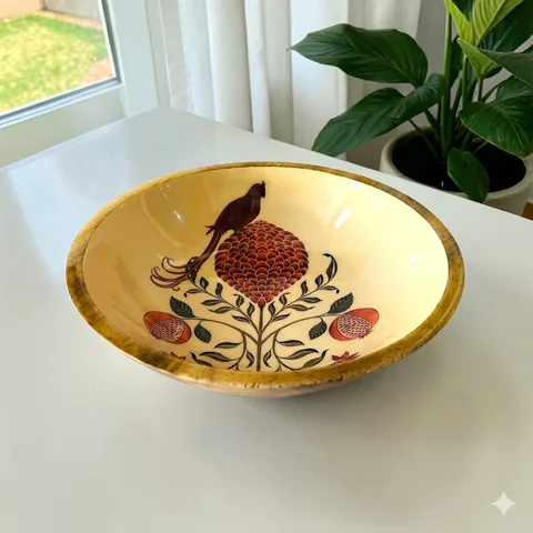 Premium Serving Bowl - Bird & Flower