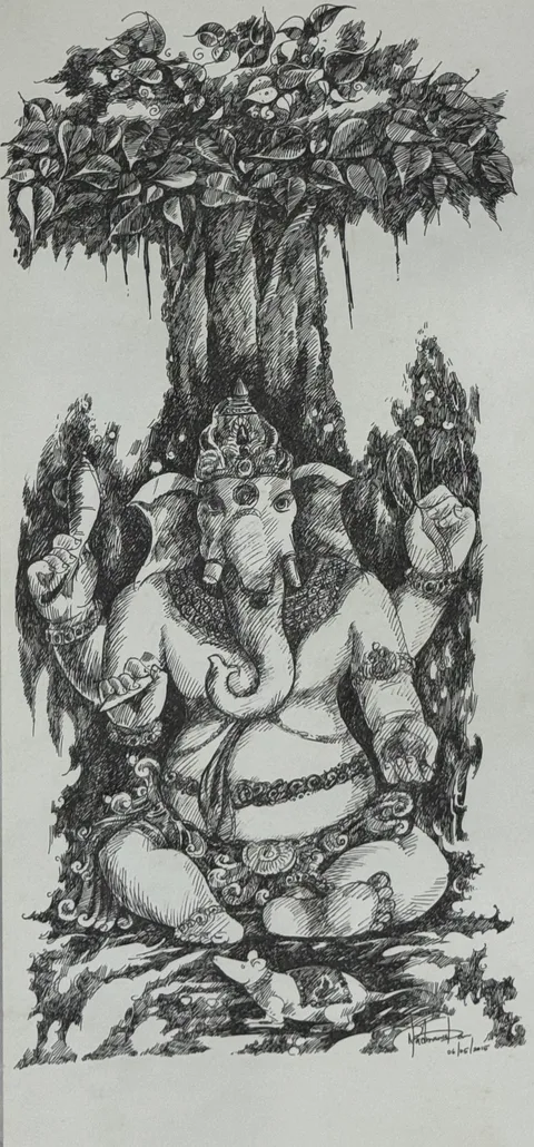 Ganesha Beneath the Wisdom Tree