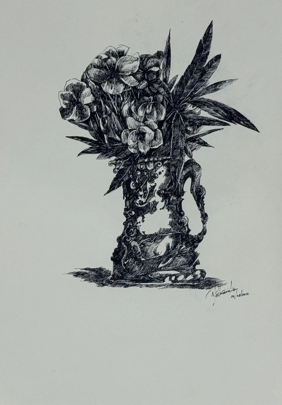 Vintage Floral Urn
