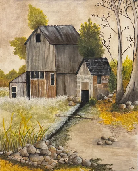 Stone Path to the Weathered Barn