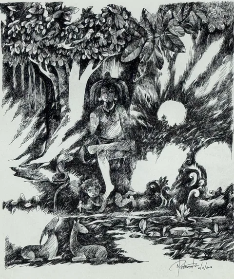 Shiva suppressing Ignorance