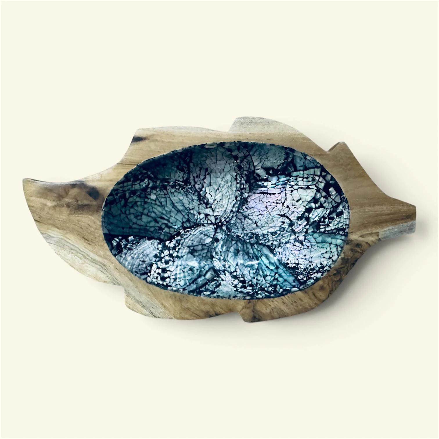 Condiment Tray (leaf shape) - blue shell
