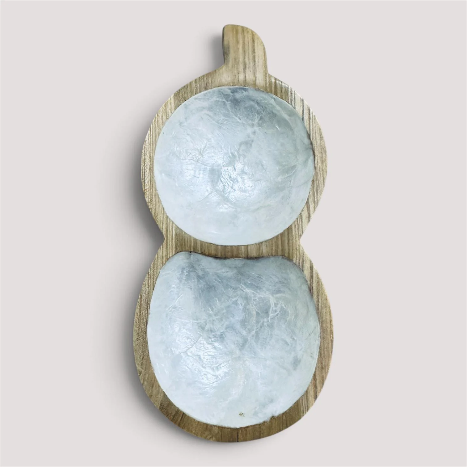 Condiment Tray (peanut shape) with 2 slots - white shell