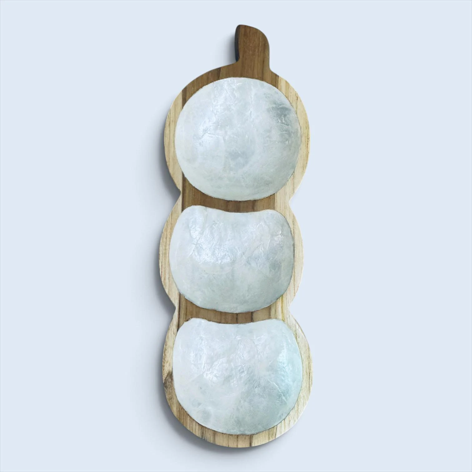 Condiment Tray (peanut shape) with 3 slots - white shell